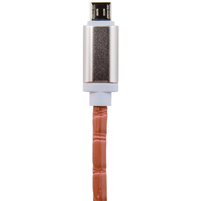 Кабель USB - micro USB 1м P (кожа) розовый / Retail