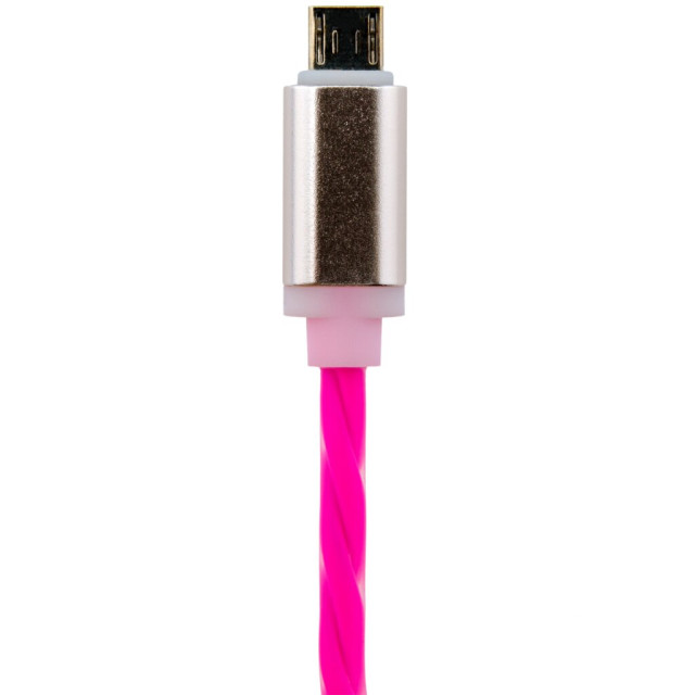 Кабель USB - micro USB 1м R-P (силикон) красно-розовый