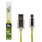 Кабель USB - micro USB 1м W-Gr (силикон) бело-зеленый