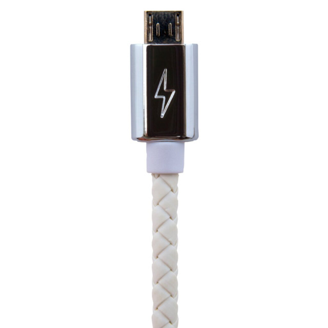 Кабель USB - micro USB USB - micro USB 1м W (кож. плетение) белый / Ret