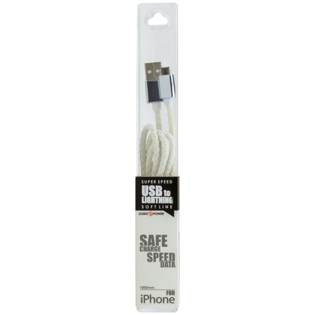 Кабель USB - micro USB USB - micro USB 1м W (кож. плетение) белый / Ret