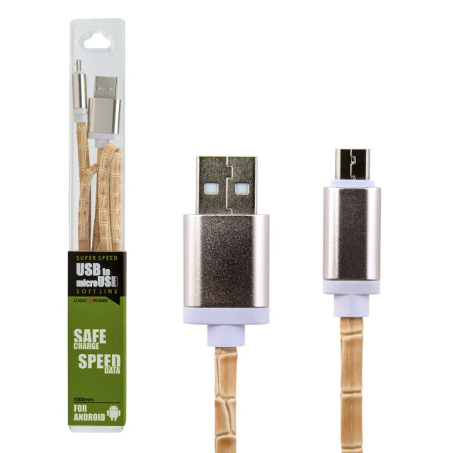 Кабель USB - micro USB USB - micro USB 1м W (кожа) белый / Retail