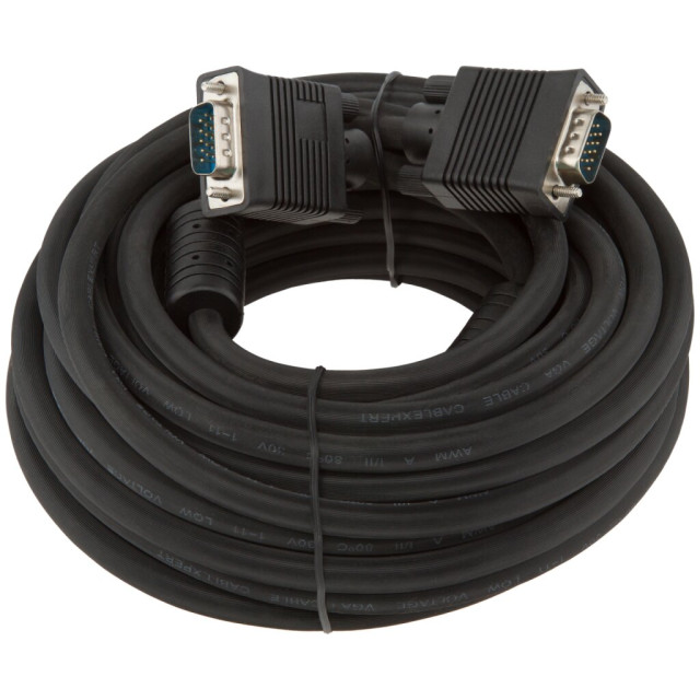 Кабель VGA-10.0BK 10 м черный (с двумя ферритовыми кольцами)