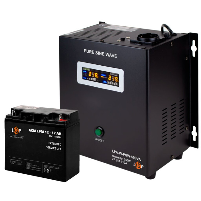 Комплект резервного живлення для котла LogicPower ДБЖ + AGM батарея (UPS A500 + АКБ AGM 220W)