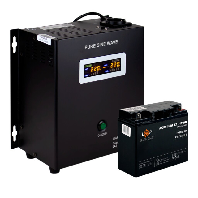 Комплект резервного живлення для котла LogicPower ДБЖ + AGM батарея (UPS A500 + АКБ AGM 220W)