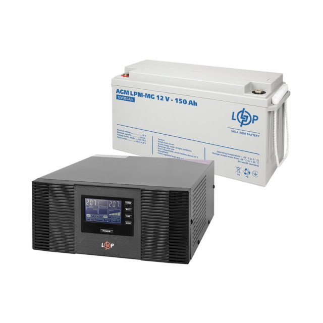 Комплект резервного живлення LogicPower B1500 + мультигелева батарея 1800 Ватт Комплект резервного живлення LogicPower B1500 + мультигелева батарея 1800 Ватт