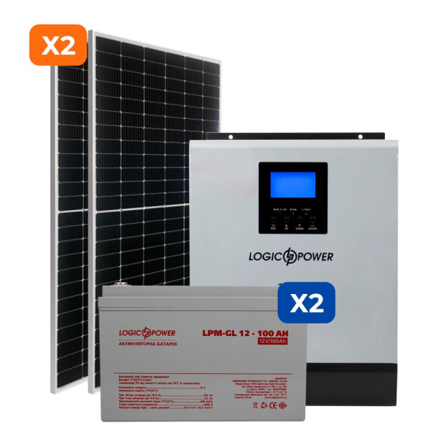 Комплект СЕС 3кВт АКБ Gel 100 Ah