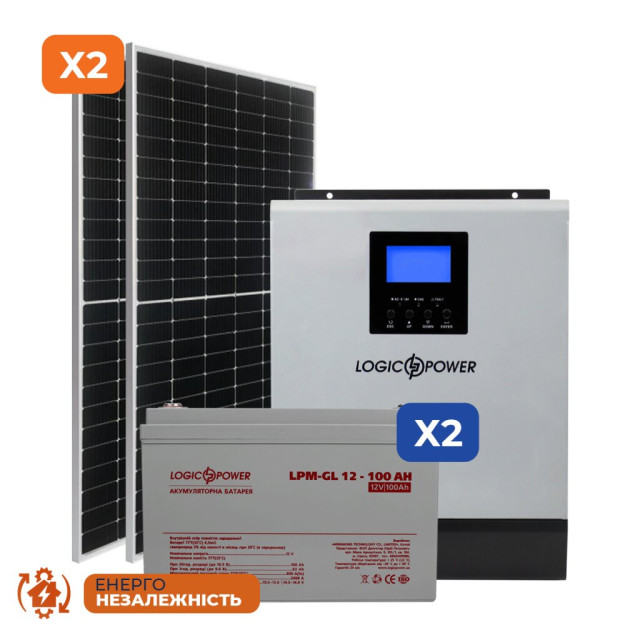 Комплект СЕС 3кВт АКБ Gel 100 Ah