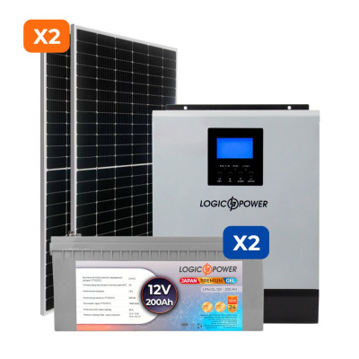 Комплект СЭС 3кВт АКБ Gel 200 Ah