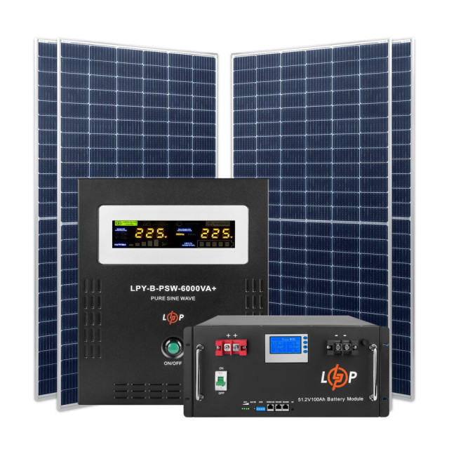 Комплект СЕС 4.2kW АКБ 5.12kWh (літій) 100 Ah Преміум