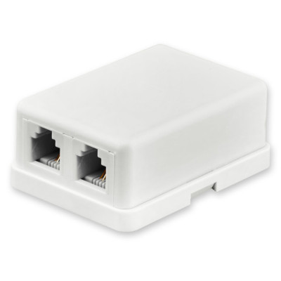 Розетка телефонная RJ12 2-порта LogicPower LP-6P4C-2