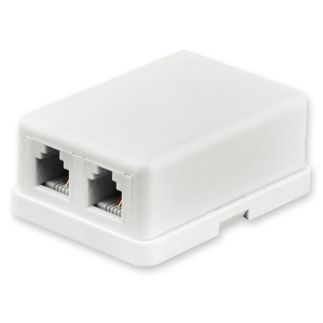 Розетка телефонна RJ12 2-порта LogicPower LP-6P4C-2