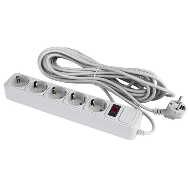Мережевий фільтр LogicPower LP-X5 10 м Grey (OEM)