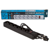 Мережевий фільтр LogicPower LP-X6 1.8 м Black