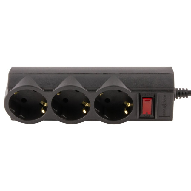 Мережевий фільтр LogicPower LP-X3 3 м Black