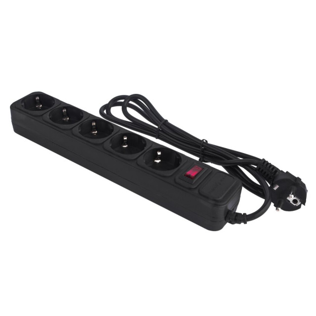 Мережевий фільтр LogicPower LP-X5 1.8 м Black