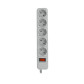 Мережевий фільтр LogicPower LP-X5 1.8 м Grey