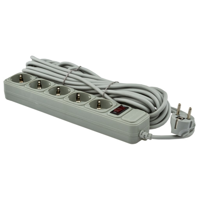 Мережевий фільтр LogicPower LP-X5 10 м Grey (OEM)
