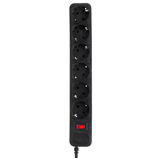 Мережевий фільтр LogicPower LP-X6 1.8 м Black