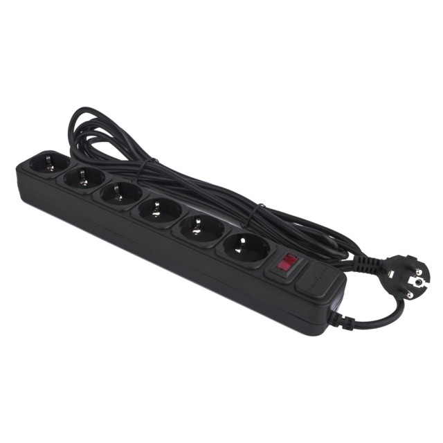 Мережевий фільтр LogicPower LP-X6 4.5 м Black