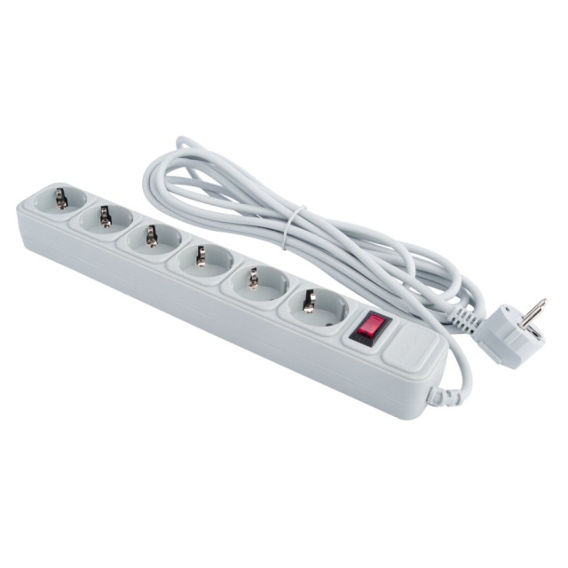 Мережевий фільтр LogicPower LP-X6 4.5 м Grey