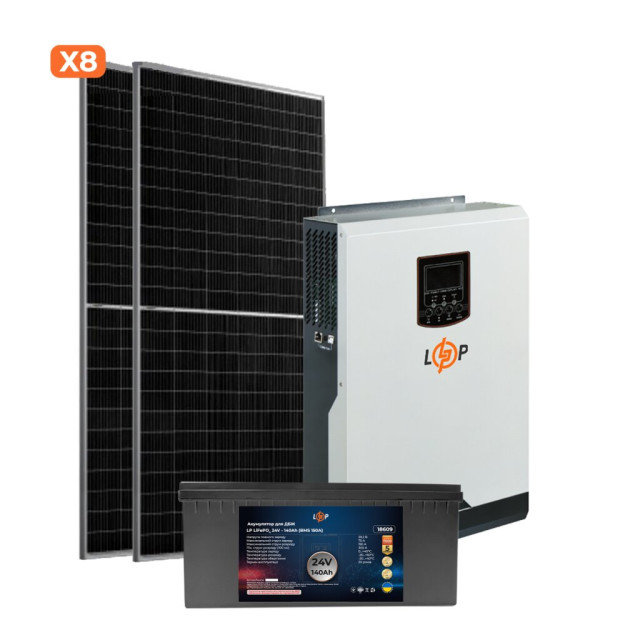 Сонячна електростанція (СЕС) Преміум 3.5kW АКБ 3.3kWh LiFePO4 140 Ah
