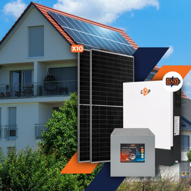 Сонячна електростанція (СЕС) Преміум 5kW АКБ 6.7kWh LiFePO4 140 Ah