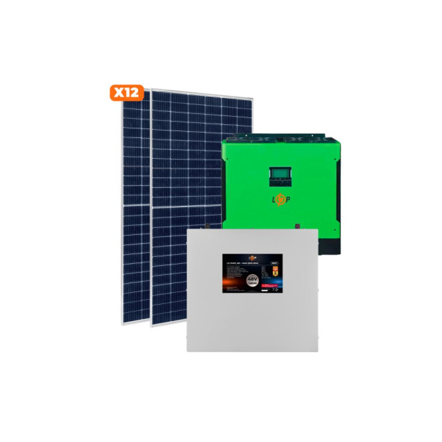 Сонячна електростанція (СЕС) Преміум GRID 5kW АКБ 6.7kWh LiFePO4 140 Ah Сонячна електростанція (СЕС) Преміум GRID 5kW АКБ 6.7kWh LiFePO4 140 Ah