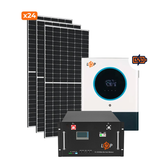 Сонячна електростанція (СЕС) Преміум + 11kW АКБ 11kWh LiFePO4 230 Ah Сонячна електростанція (СЕС) Преміум + 11kW АКБ 11kWh LiFePO4 230 Ah