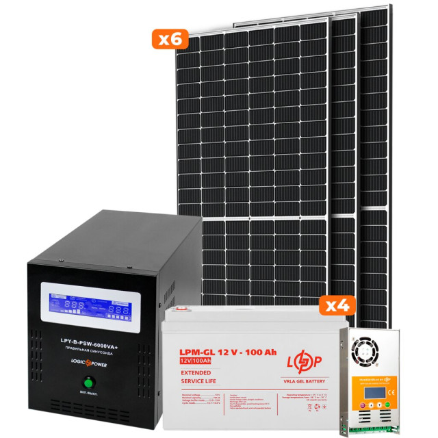 Сонячна електростанція (СЕС) Стандарт 4kW АКБ 4.8kWh Gel 100 Ah Сонячна електростанція (СЕС) Стандарт 4kW АКБ 4.8kWh Gel 100 Ah