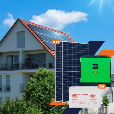 Солнечная электростанция (СЭС) Стандарт GRID 5kW АКБ 4.8kWh Gel 100 Ah Солнечная электростанция (СЭС) Стандарт GRID 5kW АКБ 4.8kWh Gel 100 Ah