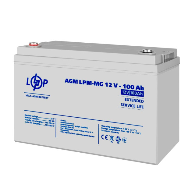 У Акумулятор мультигелевий LogicPower LPM-MG 12V - 100 Ah