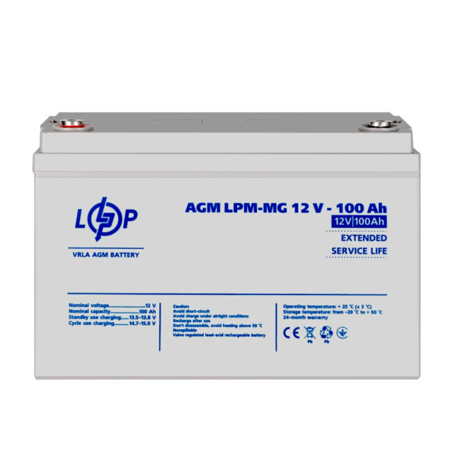 ЗЦ Акумулятор мультигелевий LogicPower LPM-MG 12V - 100 Ah