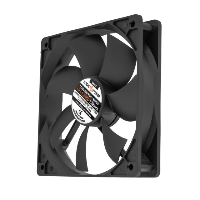 Вентилятор 3pin + 4pin 120 мм (Molex живлення) BLACK LogicPower LP F12NBD