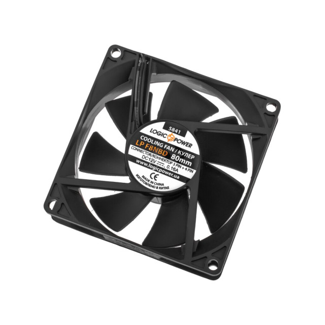 Вентилятор 3pin + 4pin 80 мм (Molex живлення) LogicPower LP F8NBD
