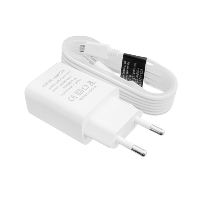 Зарядний пристрій + кабель micro USB LogicPower LP АС-003 USB 5V 2A ОЕМ White