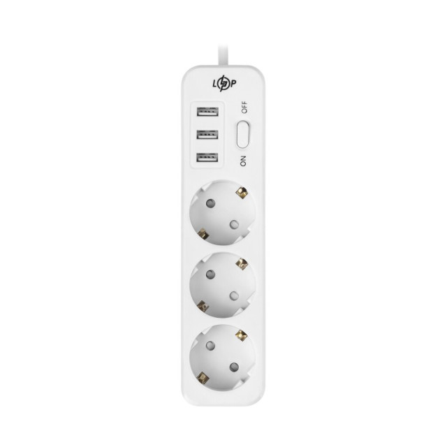 Мережевий фільтр PREMIUM LogicPower LP-X3 USB 4 м White (2200Вт) Мережевий фільтр PREMIUM LogicPower LP-X3 USB 4 м White (2200Вт)