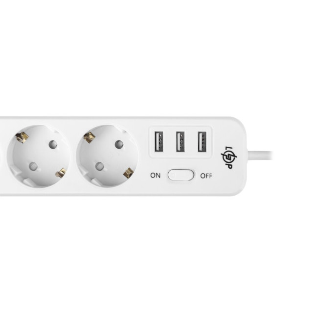 Мережевий фільтр PREMIUM LogicPower LP-X3 USB 4 м White (2200Вт) Мережевий фільтр PREMIUM LogicPower LP-X3 USB 4 м White (2200Вт)