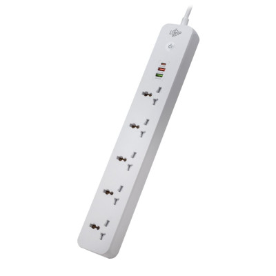 Мережевий фільтр (подовжувач) LogicPower LP (5x220V-2500W, 1xUSB-38W/PD/QC3.0, 1xType-C 20W, 1xUSB 18W)