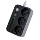 Мережевий фільтр (подовжувач) LogicPower LP F24U6 (3x220V-2500W, 6xUSB-3,4A)