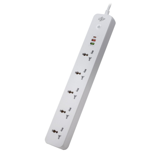 Мережевий фільтр (подовжувач) LogicPower LP (5x220V-2500W, 1xUSB-38W/PD/QC3.0, 1xType-C 20W, 1xUSB 18W) Мережевий фільтр (подовжувач) LogicPower LP (5x220V-2500W, 1xUSB-38W/PD/QC3.0, 1xType-C 20W, 1xUSB 18W)