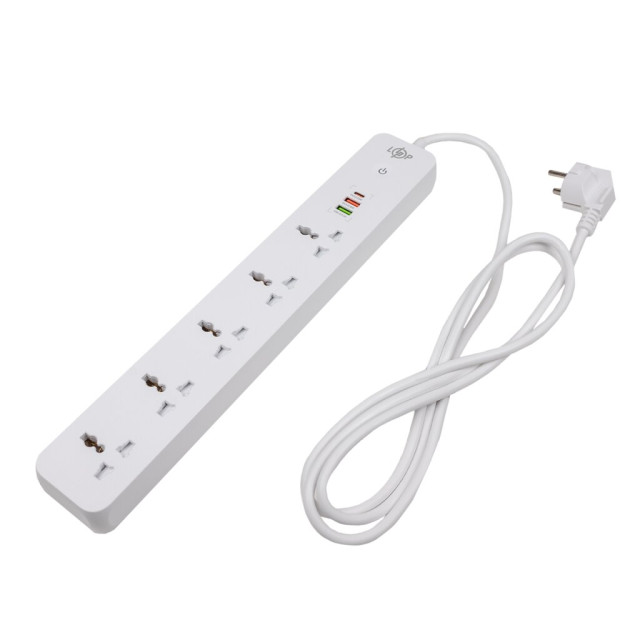 Мережевий фільтр (подовжувач) LogicPower LP (5x220V-2500W, 1xUSB-38W/PD/QC3.0, 1xType-C 20W, 1xUSB 18W) Мережевий фільтр (подовжувач) LogicPower LP (5x220V-2500W, 1xUSB-38W/PD/QC3.0, 1xType-C 20W, 1xUSB 18W)