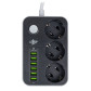 Мережевий фільтр (подовжувач) LogicPower LP F24U6 (3x220V-2500W, 6xUSB-3,4A) Мережевий фільтр (подовжувач) LogicPower LP F24U6 (3x220V-2500W, 6xUSB-3,4A)
