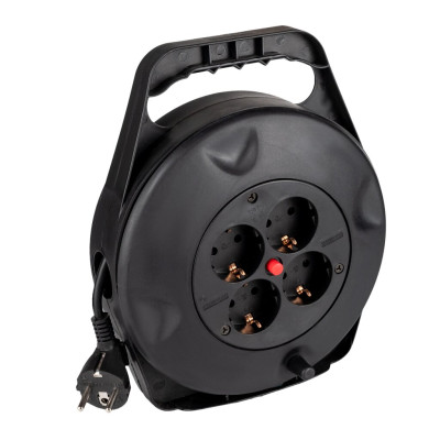 Подовжувач на котушці LogicPower LP 15м (ПВС 3*0.75), 4 гнізда із заземлюючим контактом до 2.2 кВт Подовжувач на котушці LogicPower LP 15м (ПВС 3*0.75), 4 гнізда із заземлюючим контактом до 2.2 кВт