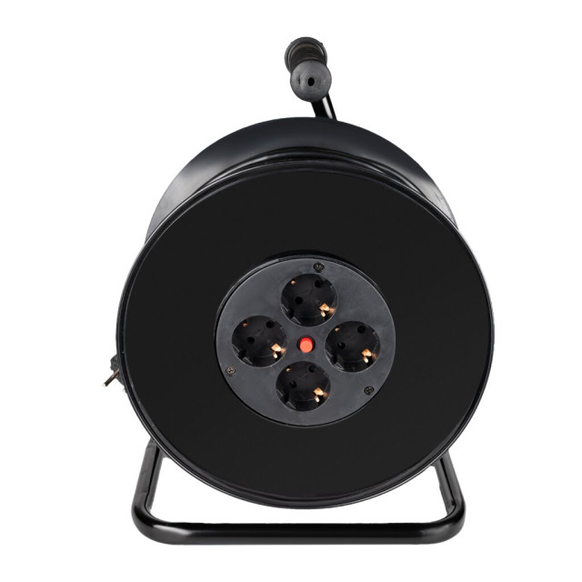 Подовжувач на котушці LogicPower LP 50м (ПВС 3*1,5), 4 гнізда із заземлюючим контактом до 3.5 кВт Подовжувач на котушці LogicPower LP 50м (ПВС 3*1,5), 4 гнізда із заземлюючим контактом до 3.5 кВт