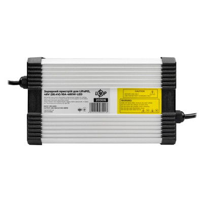 Зарядний пристрій для акумуляторів LiFePO4 48V (58.4V)-10A-480W-LED Зарядний пристрій для акумуляторів LiFePO4 48V (58.4V)-10A-480W-LED