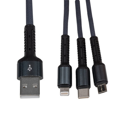 Кабель (шнур) LogicPower LP 3 в 1 USB 3.0 to Type-C/Lightning/Micro-USB 1м (C20CM)