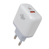 Зарядка для телефону LogicPower LP 45W (Type-C+USB) QC + кабель (Type-C to Type-C) 45WCH