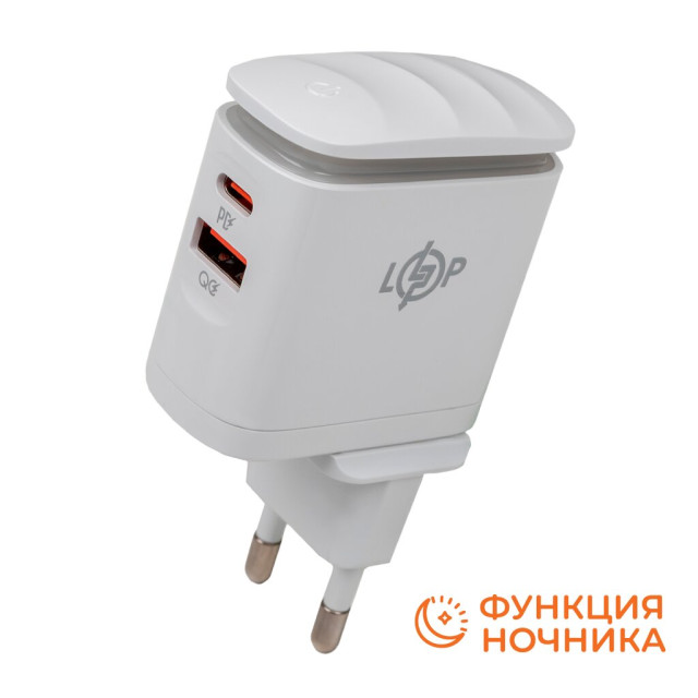 Зарядка для телефону LogicPower LP 25W (Type-C+USB) QC3.0 PD + кабель (Type-C to Type-C) 25WCH Зарядка для телефону LogicPower LP 25W (Type-C+USB) QC3.0 PD + кабель (Type-C to Type-C) 25WCH