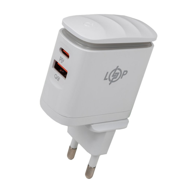 Зарядка для телефону LogicPower LP 25W (Type-C+USB) QC3.0 PD + кабель (Type-C to Type-C) 25WCH Зарядка для телефону LogicPower LP 25W (Type-C+USB) QC3.0 PD + кабель (Type-C to Type-C) 25WCH